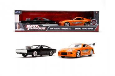 Jada 253204003 - Fast & Furious Twin Pack - Dom's Dodge Charger/Brian's Toyota Supra 1:32