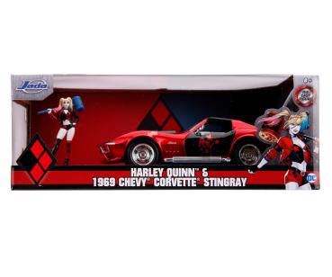 Jada 253255019 - Harley Quinn 1969 Chevy Corvette 1:24