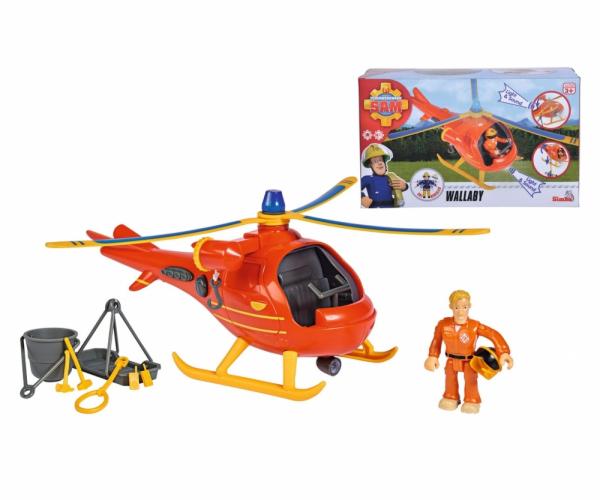 Simba 109251077 - Sam, Hubschrauber Wallaby mit Figur