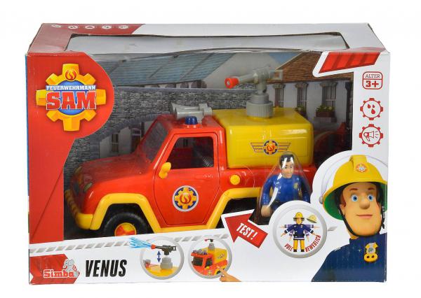 Simba 109257656 - Sam, Feuerwehrauto Venus mit Figur